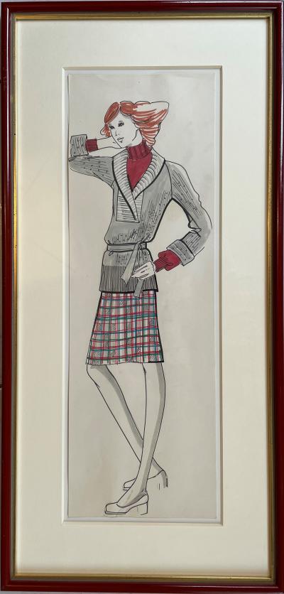 Karl LAGERFELD - Dessin de mode - Dessin original 2