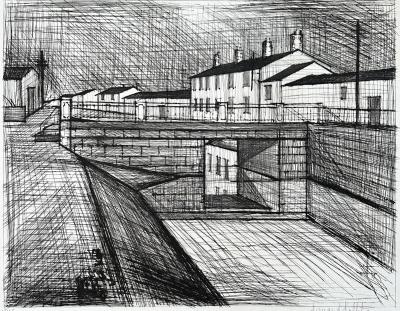 Bernard Buffet - Le Canal, 1955 - Gravure originale signée numérotée au crayon 2