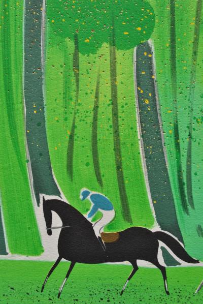 Serge LASSUS : Cavaliers en été - Lithographie originale signée au crayon 2