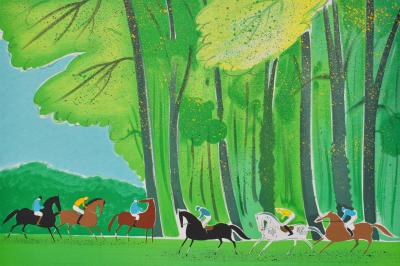 Serge LASSUS : Cavaliers en été - Lithographie originale signée au crayon 2