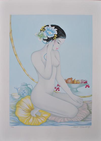 Mara TRAN LONG :  Geisha aux fruits - Lithographie originale signée au crayon, 250ex 2