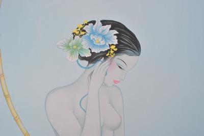 Mara TRAN LONG :  Geisha aux fruits - Lithographie originale signée au crayon, 250ex 2