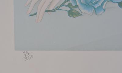Mara TRAN LONG :  Geisha à la Rose - Lithographie originale signée au crayon 2