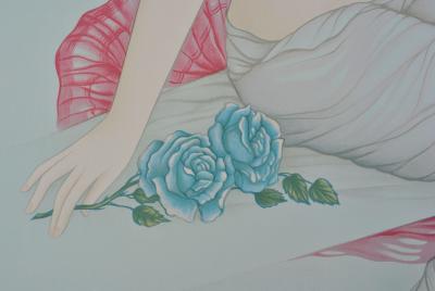 Mara TRAN LONG :  Geisha à la Rose - Lithographie originale signée au crayon 2