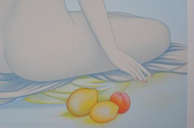 Mara TRAN LONG : Geisha nue de dos - Lithographie originale signée au crayon 2