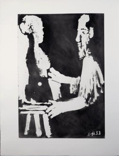Pablo PICASSO - Frontispiece, 1966 - A fantastic original large-size etching (Aquatint) by the Master! 2