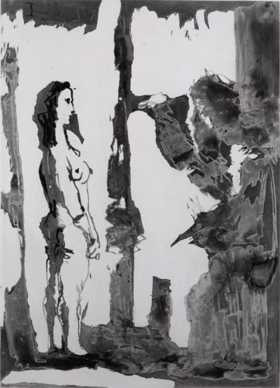 Pablo PICASSO - Peintre et modèle aux cheveux longs, 1966 - A fantastic original large-size etching (Aquatint) by the Master! 2