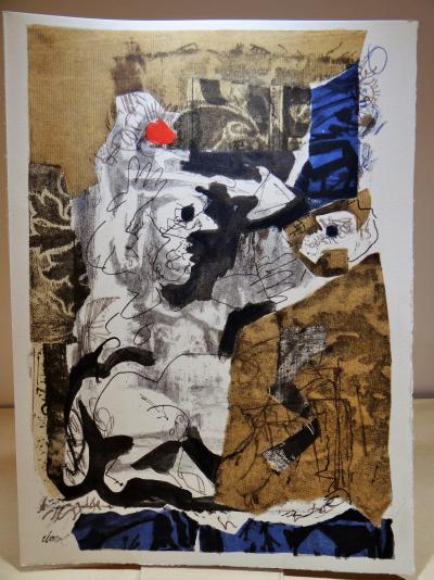 Antoni CLAVÉ - Les deux aventuriers et le talisman, 1966, Gravure sur bois 2