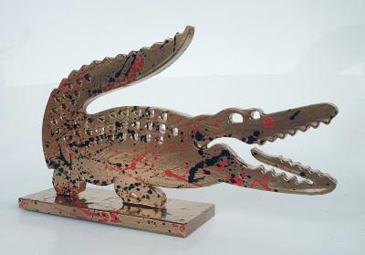 SPACO -  Crocodile Lacoste gold, 2022- Sculpture 2