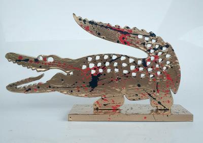 SPACO -  Crocodile Lacoste gold, 2022- Sculpture 2