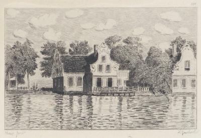 Claude MONET (d’après) - Paysage Hollandais, Saardam, 1873 - Gravure signée 2