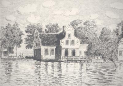 Claude MONET (d’après) - Paysage Hollandais, Saardam, 1873 - Gravure signée 2