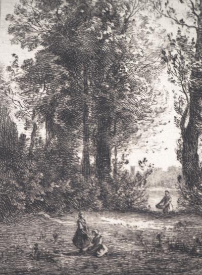 JB Camille COROT (d’après) - La cueillette, 1873 - Gravure 2