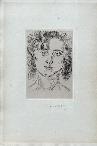 Henri Matisse - Portrait de Marguerite Matisse, 1920 - Gravure originale signée à l’encre