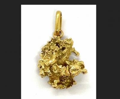 Collier. Exceptionnelle pépite naturelle d’or pur 2