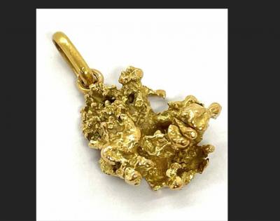 Collier. Exceptionnelle pépite naturelle d’or pur 2