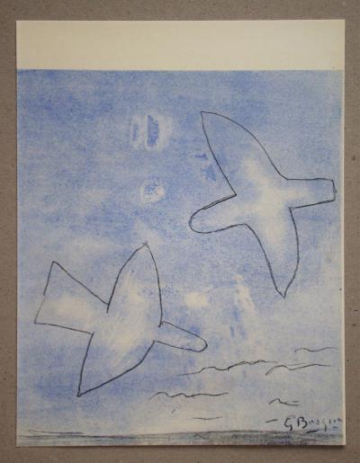 Georges BRAQUE (d’après) - Les oiseaux, 1958 - Pochoir en couleurs signé 2