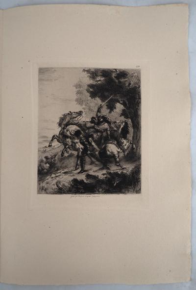 Eugène DELACROIX (d’après) - Le combat, 1873 - Gravure signée 2