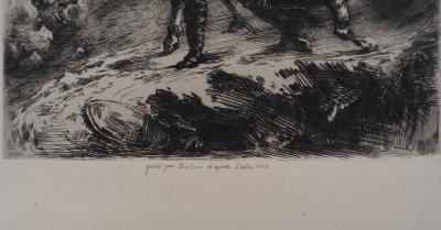 Eugène DELACROIX (d’après) - Le combat, 1873 - Gravure signée 2