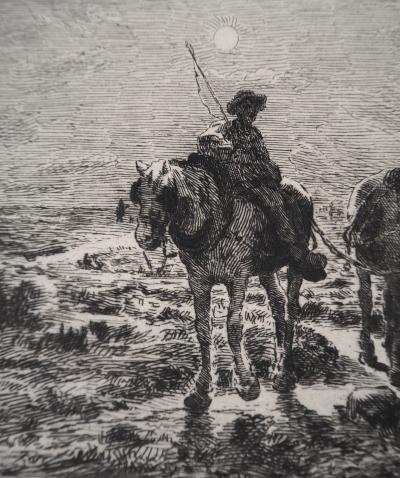 Jean François MILLET (d’après) : Retour du laboureur - Gravure, Signée #Durand Ruel - 1873 2
