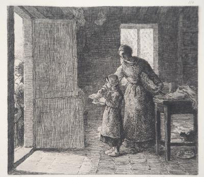 Jean François MILLET - L’aumone - Gravure, Signée #Durand Ruel - 1873 2