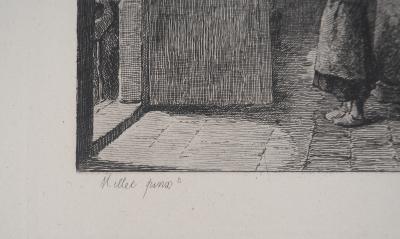 Jean François MILLET - L’aumone - Gravure, Signée #Durand Ruel - 1873 2