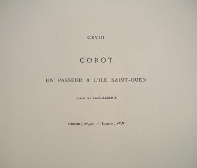 JB Camille COROT (d’après) - L’Ile Saint Ouen - Gravure, Signée #Durand Ruel - 1873 2