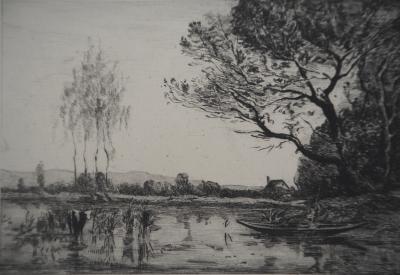 JB Camille COROT (d’après) - L’Ile Saint Ouen - Gravure, Signée #Durand Ruel - 1873 2