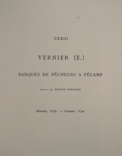 Emile Vernier : Pêcheurs Normands - Gravure, Signée #Durand Ruel 1873 2