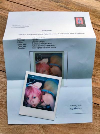Nobuyoshi Araki (1940) - Femme aux cheveux roses - Polaroid signé 2