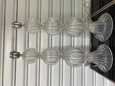 Paire de lampes argents et transparentes Alberto Dona Murano 2