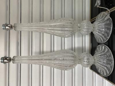 Paire de lampes argentées et transparentes Alberto Dona Murano (3 et 4) 2