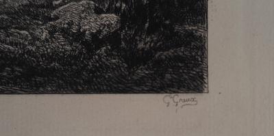 Théodore ROUSSEAU (d’après) - Jardin au clair de lune,1873 - Gravure 2