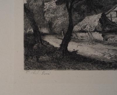 Georges Michel (d’après) - Chaumières sous les arbres - Gravure, Signée #Durand Ruel - 1873 2