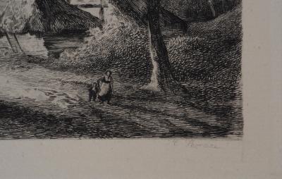Georges Michel (d’après) - Chaumières sous les arbres - Gravure, Signée #Durand Ruel - 1873 2