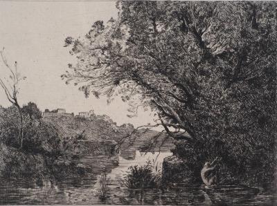 JB Camille COROT (d’après) - Le baigneur- Gravure, Signée #Durand Ruel - 1873 2