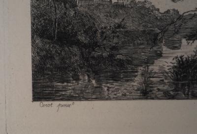 JB Camille COROT (d’après) - Le baigneur- Gravure, Signée #Durand Ruel - 1873 2