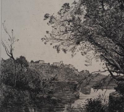 JB Camille COROT (d’après) - Le baigneur- Gravure, Signée #Durand Ruel - 1873 2