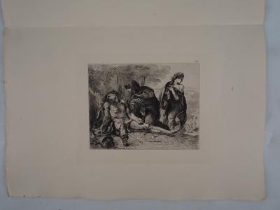 Eugène DELACROIX : Saint Sébastien martyr - Gravure, Signée #Durand Ruel - 1873 2