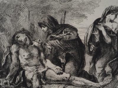 Eugène DELACROIX : Saint Sébastien martyr - Gravure, Signée #Durand Ruel - 1873 2