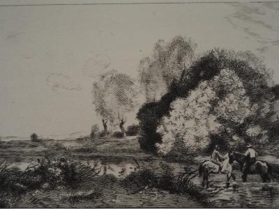 JB Camille COROT (d’après), Cavaliers - Gravure, Signée #Durand Ruel - 1873 2