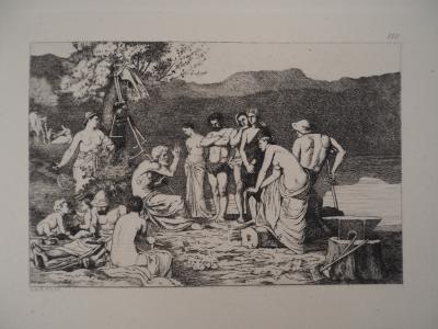PUVIS DE CHAVANNES : Le repos - Gravure, Signée #Durand Ruel - 1873 2