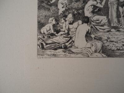PUVIS DE CHAVANNES : Le repos - Gravure, Signée #Durand Ruel - 1873 2