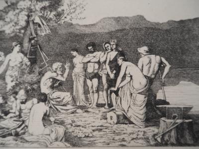 PUVIS DE CHAVANNES : Le repos - Gravure, Signée #Durand Ruel - 1873 2
