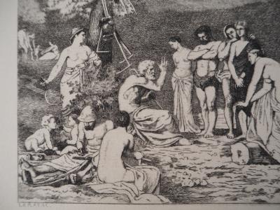 PUVIS DE CHAVANNES : Le repos - Gravure, Signée #Durand Ruel - 1873 2