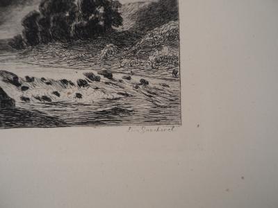 Georges Michel (d’après) - Le gave - Gravure, Signée #Durand Ruel - 1873 2