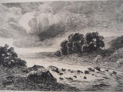 Georges Michel (d’après) - Le gave - Gravure, Signée #Durand Ruel - 1873 2