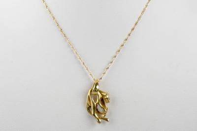 Collier et pendentif panthère diamant en or jaune 18 carats 2
