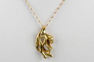 Collier et pendentif panthère diamant en or jaune 18 carats 2