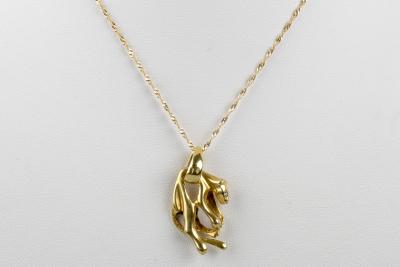 Collier et pendentif panthère diamant en or jaune 18 carats 2